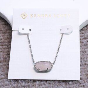 Kendra Scott Rose Quartz Silver Pendant Necklace - Elisa